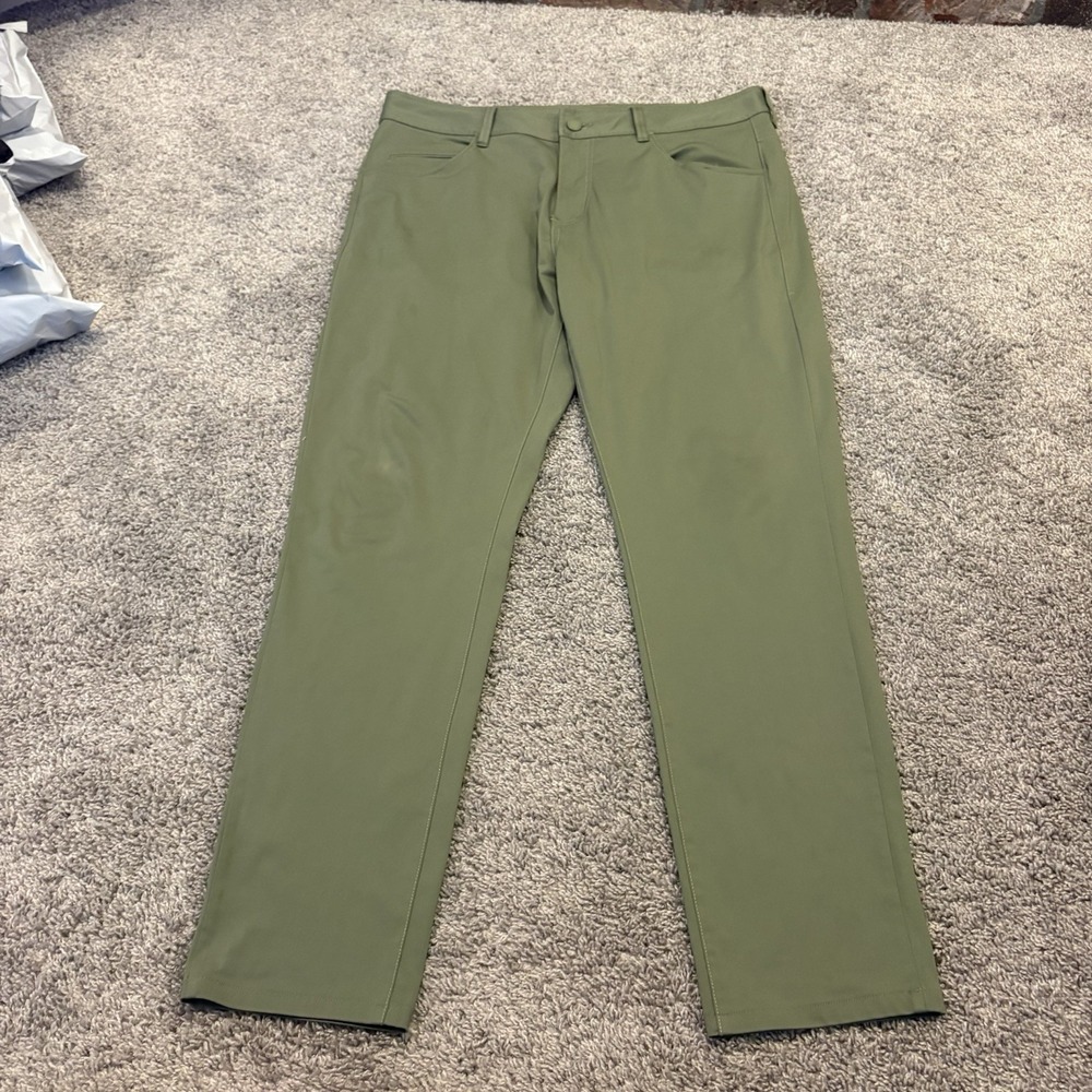 Rhone Commuter Pants Mens 36 (37x31) Green Five Pocket Stretch Golf Performance